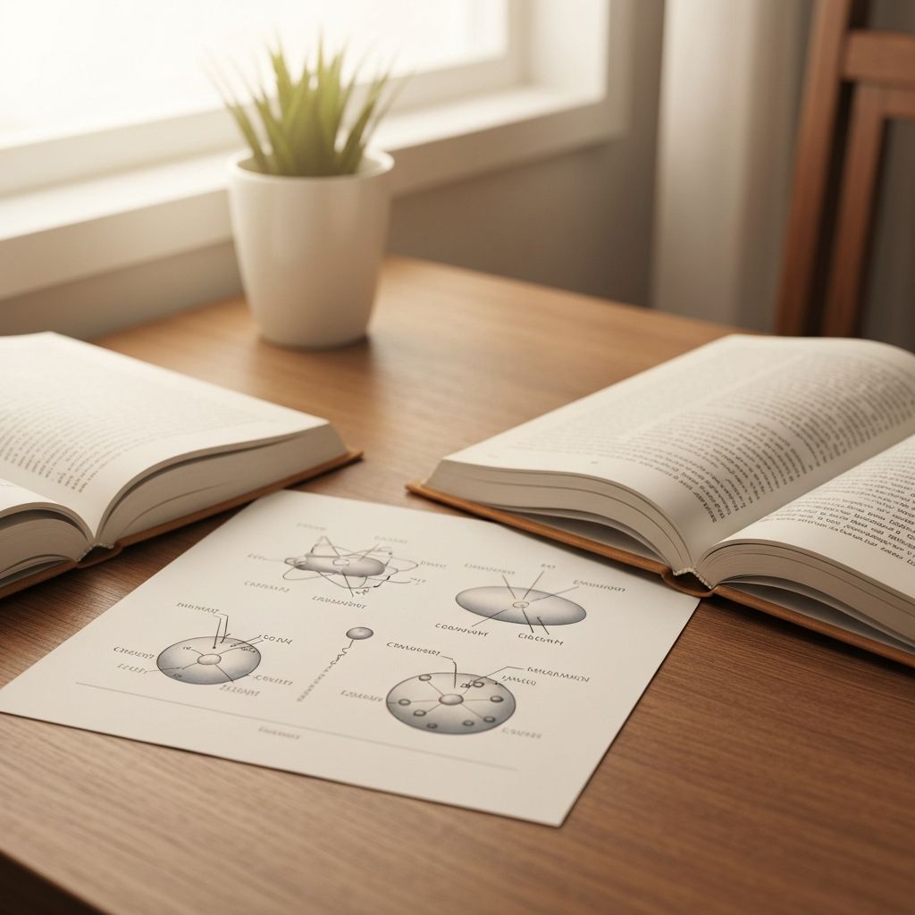 Books and scientific diagrams representing learning