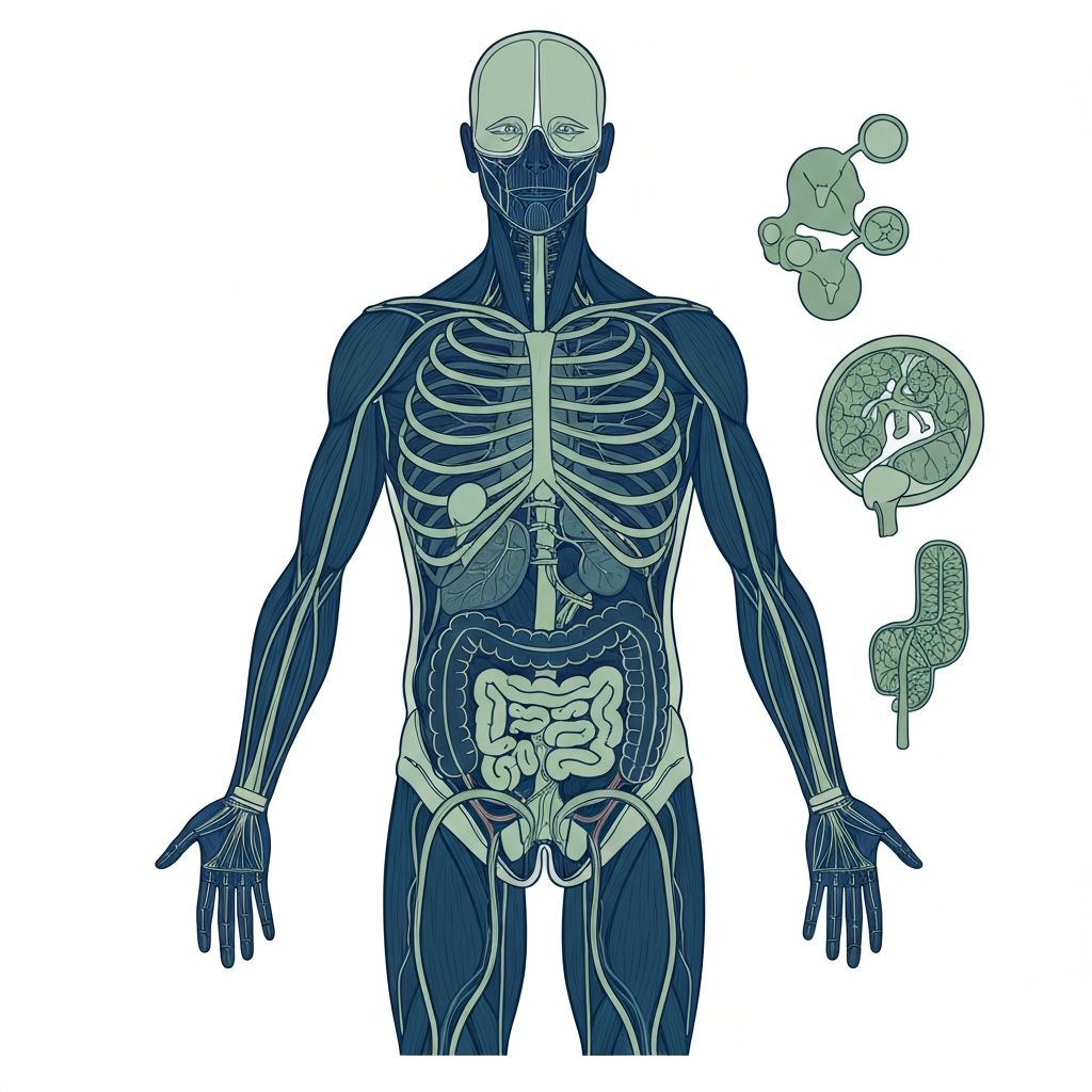 Scientific diagrams representing medical information
